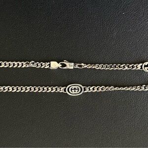 Silver Chain Bracelet with Logo